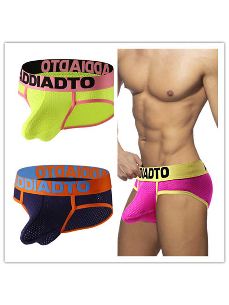 2 Pack Men's U-Pouch Mesh Low-Rise Briefs