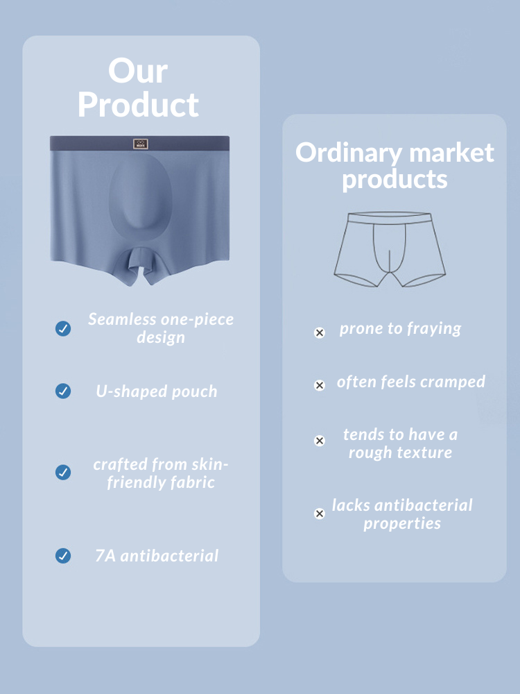 4 Pack Men's Seamless Antibacterial Boxers Briefs