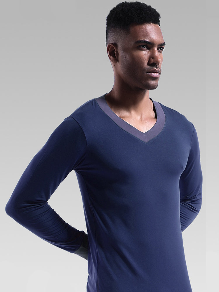 Mens Base Layers V-Neck Thermal Shirt