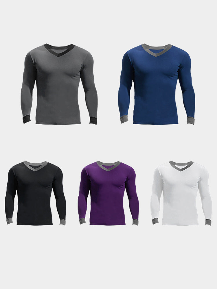 Mens Base Layers V-Neck Thermal Shirt