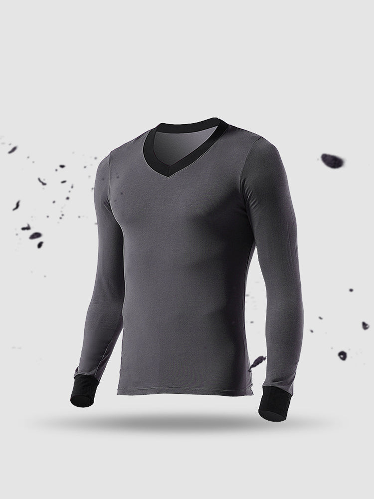 Mens Base Layers V-Neck Thermal Shirt