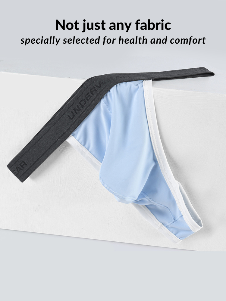 3 Pack Men's Contoured Pouch Ice Silk Thong