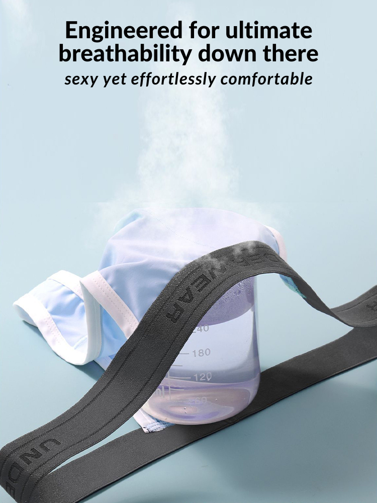 3 Pack Men's Contoured Pouch Ice Silk Thong