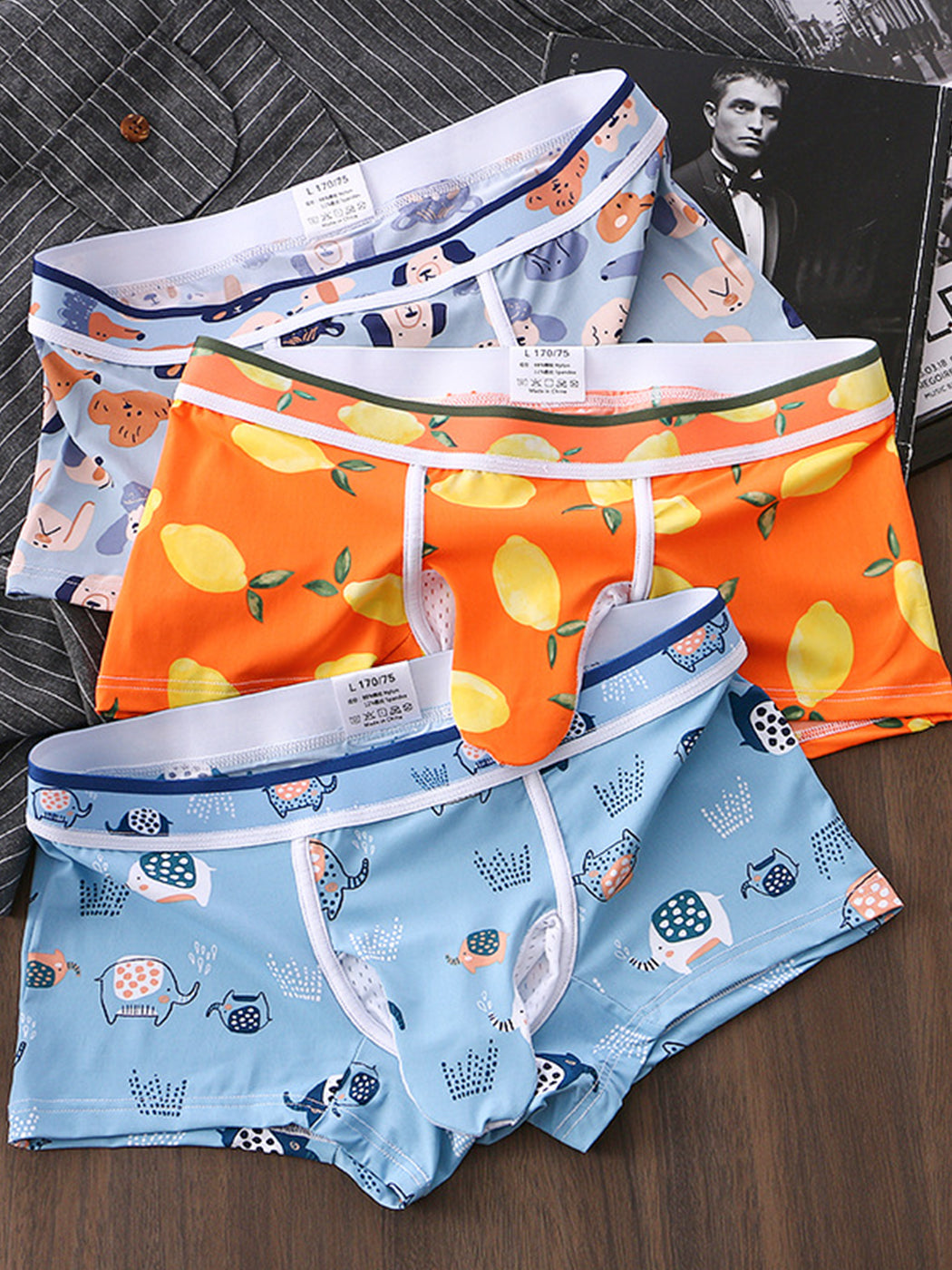 3 Pack Men's Ice Silk Trunks with Separated Pouch Design
