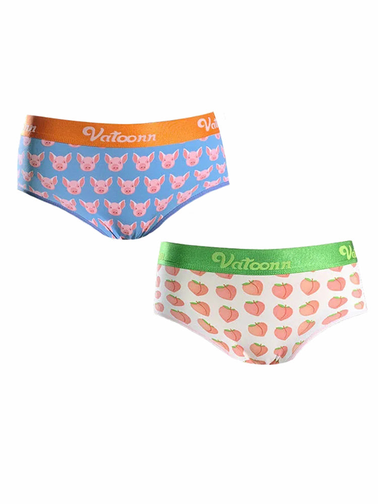 Couple 2 PCS Cotton Cartoon Breathable Underwear