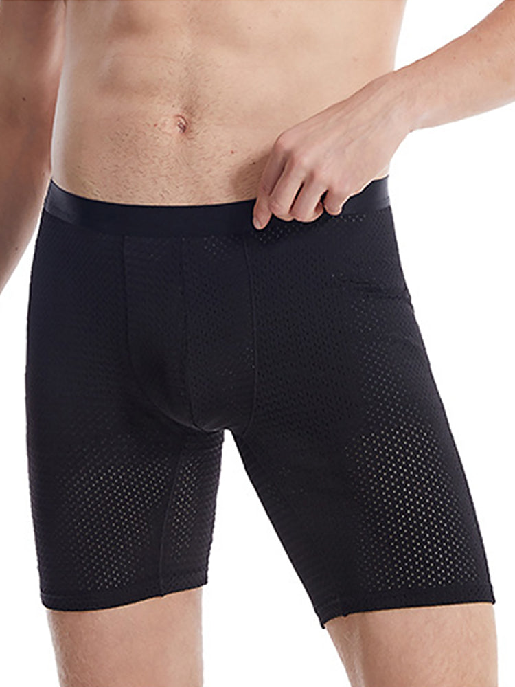 Men's Quick Dry Mesh Long Leg Boxer Briefs