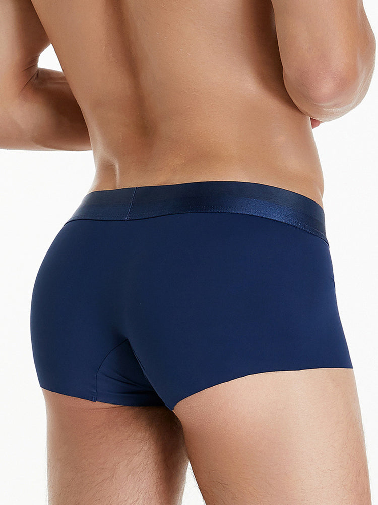 3 Pack Men's  Ice Silk Solid Color Breathable Antibacterial Trunks