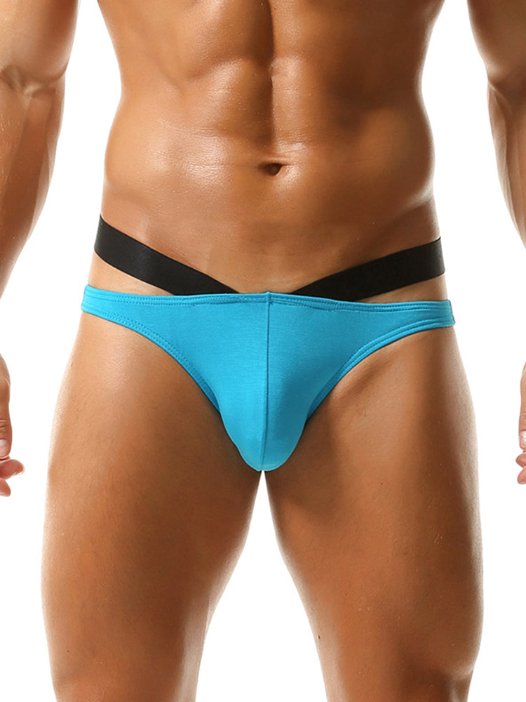 3-pack Men's Double-layer Pouch V-neck Double-waist Bikini