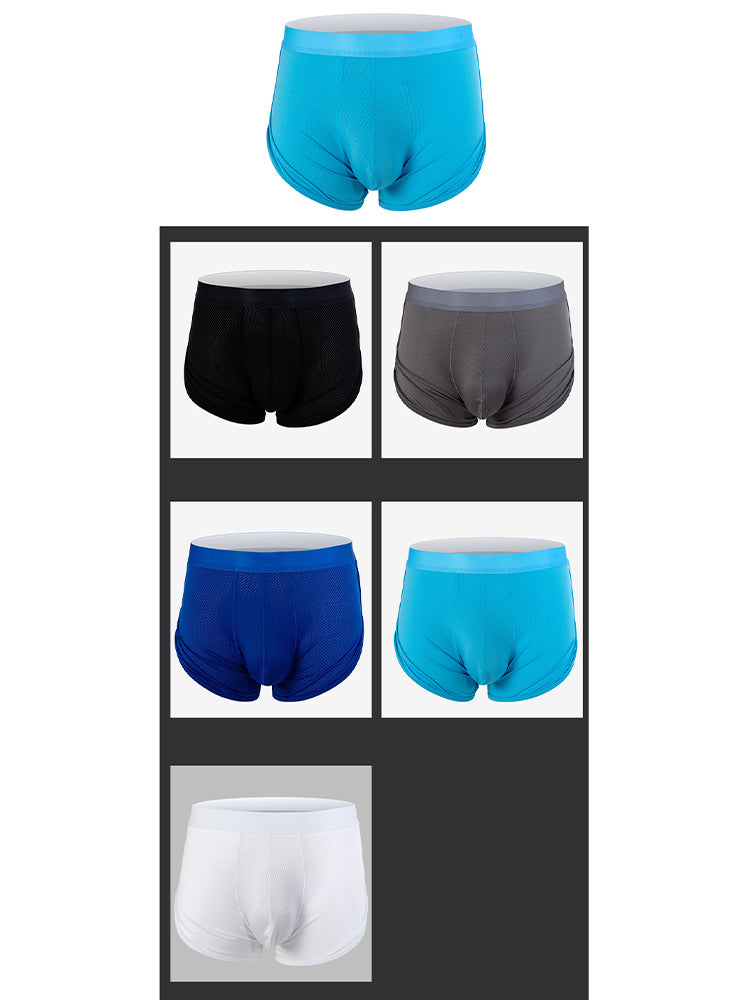 3 Pack Men's Mid Waist Breathable Mesh Home Aloha Boxers