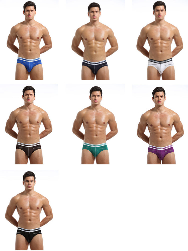 3 Pack Men's Comfortable Sporty Breathable Low-Waist Sexy Briefs