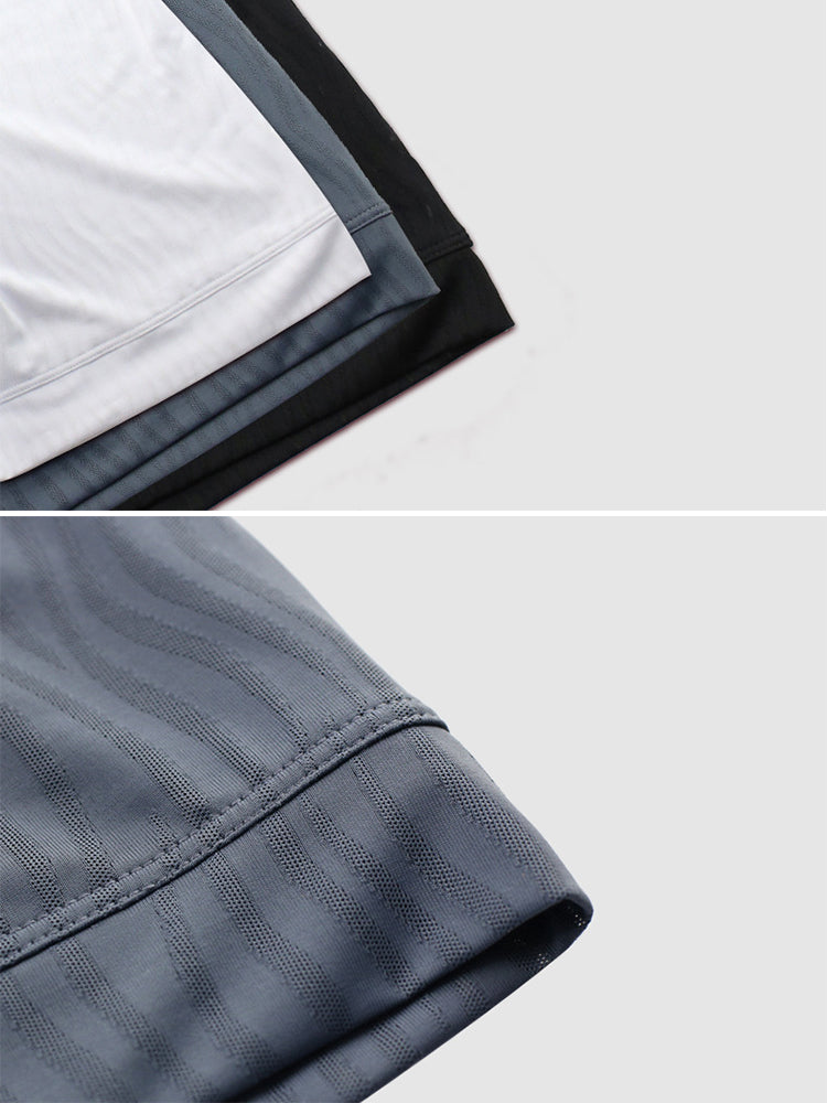 3 Pack Men's Striped U-Pouch Low-Rise Breathable Slim-Fit Trunks