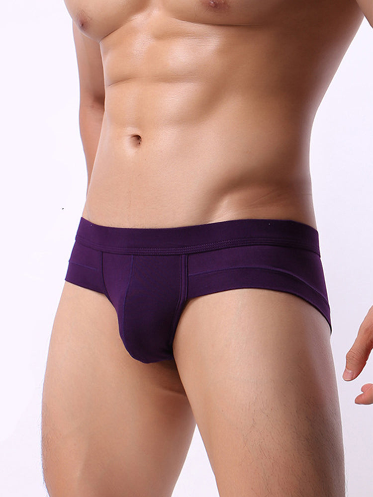 4 Pack Men's Solid Breathable Anti-Pinch Briefs