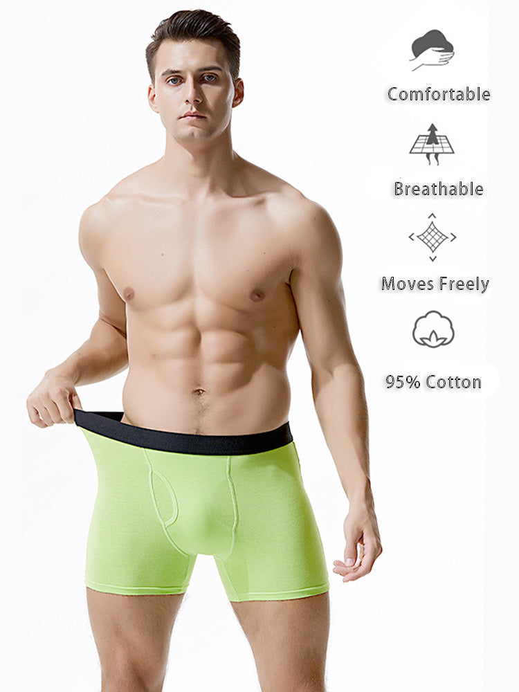 Men's Cotton Long-Length Anti-Chafing Boxers Briefs & Midway Briefs