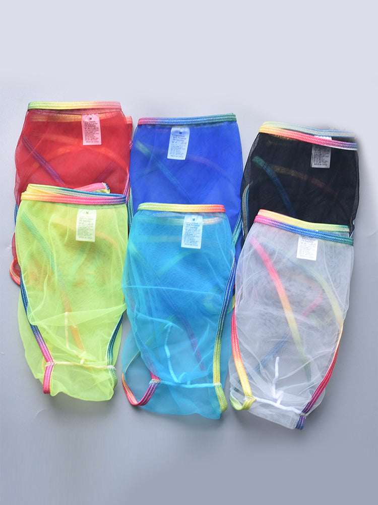 3-pack Men's Ultra-sheer Rainbow-edge Mesh Briefs
