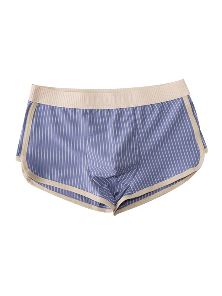 4 Pack Men's Striped Printed Personality Trendy Youth Boxer Briefs