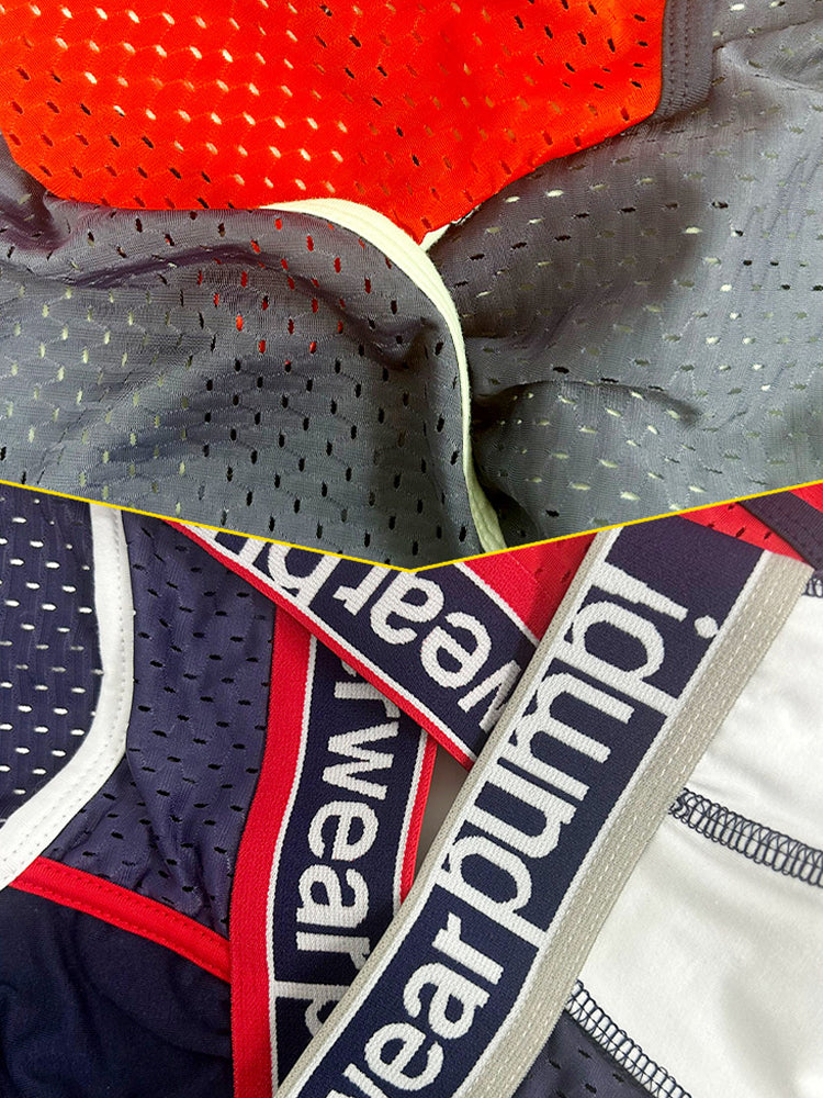 2 Pack Men's Breathable Mesh Comfortable U-convex Large Pouch Sports Briefs