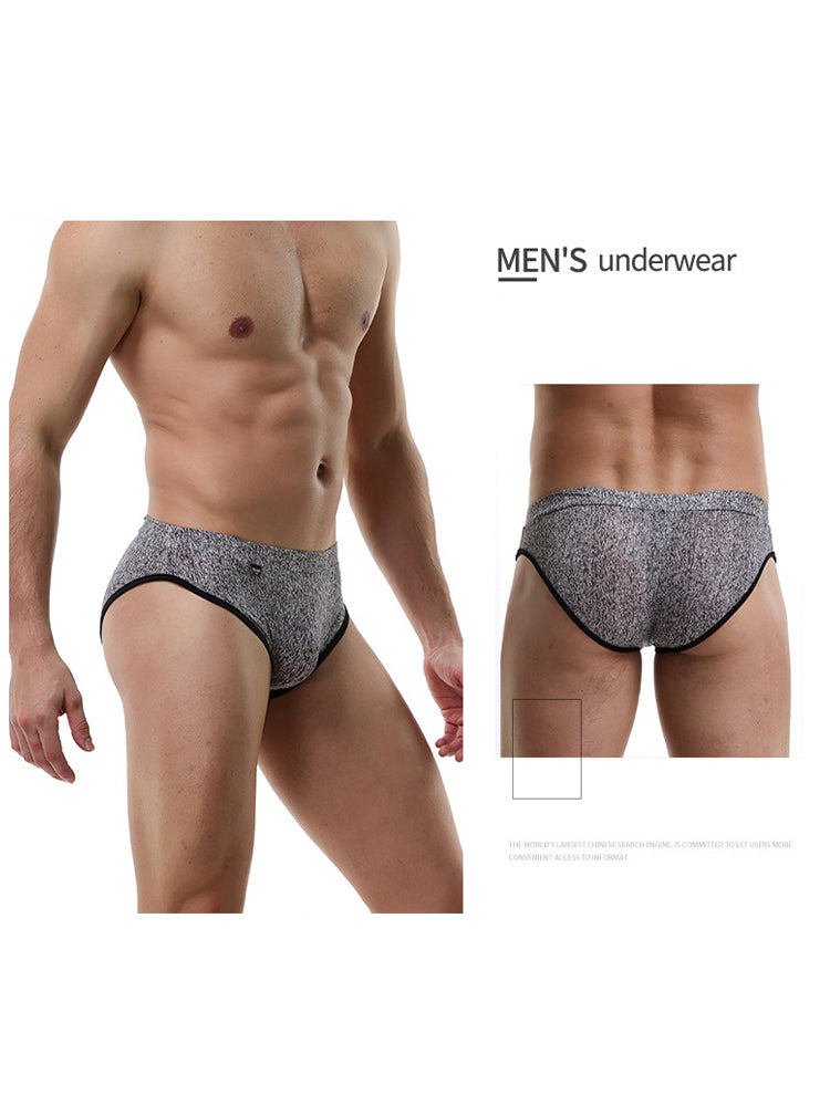 3 Pack Men's Nylon Sexy Low-Rise High-Elastic Briefs