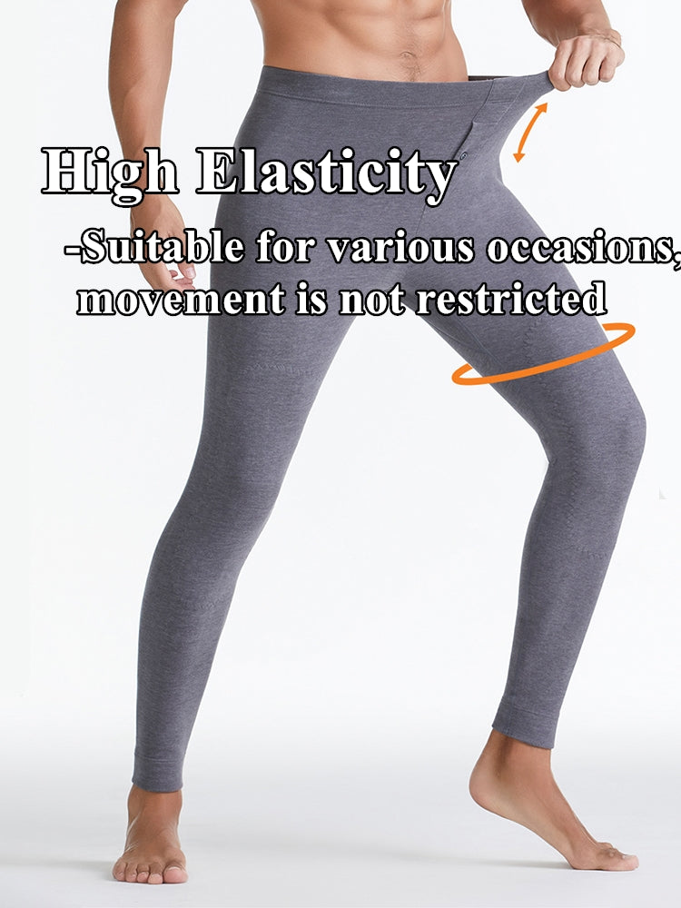 Men's Winter Thermal Long Johns With Button Fly