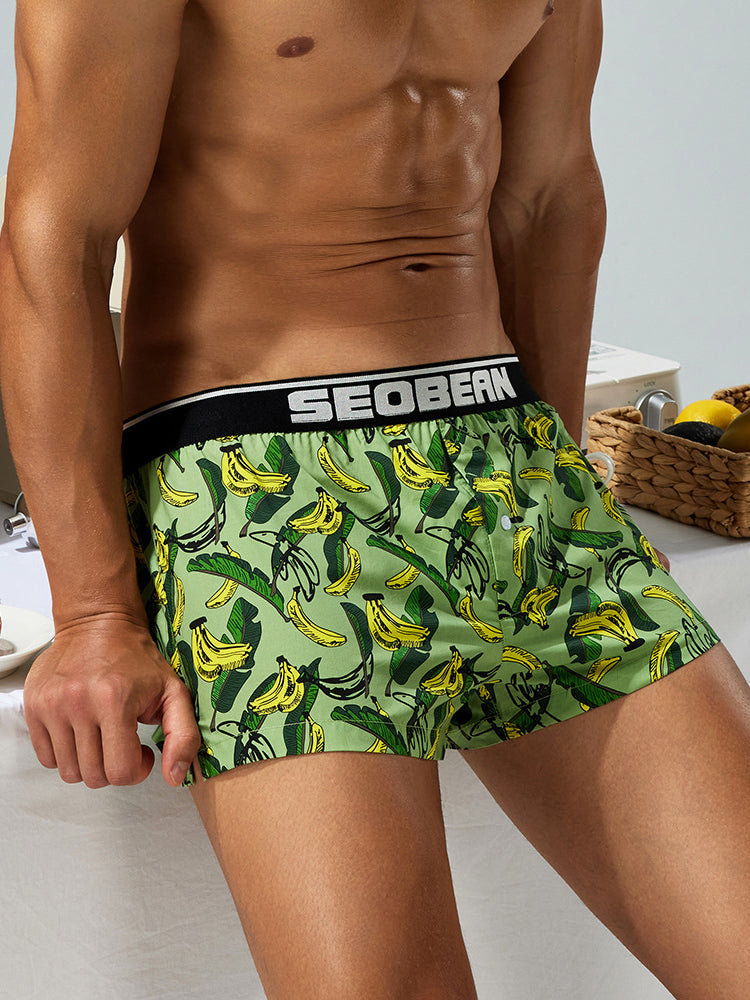 Men's Loose-Fit Printed Cotton Boxers