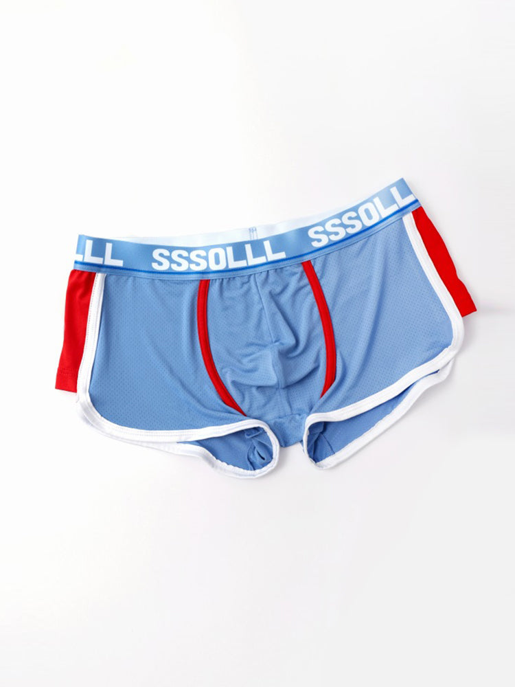 3 Pack Men's Mid-Rise Ice Silk Mesh Trunks