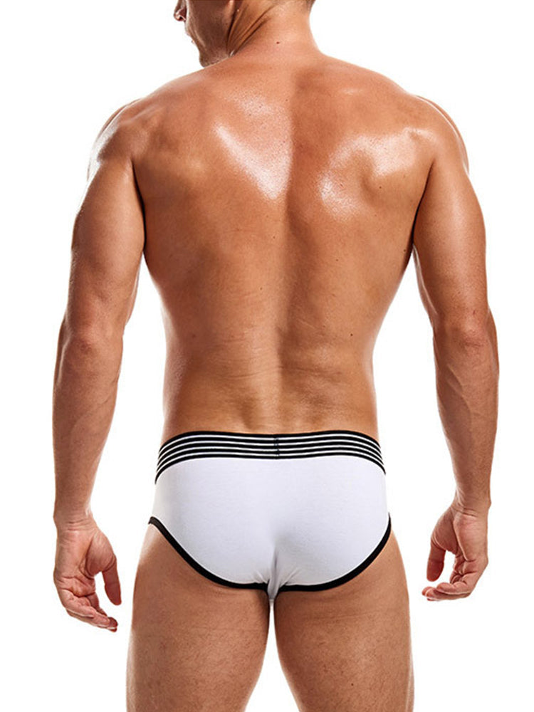 Men's Spliced Color Pouch Briefs