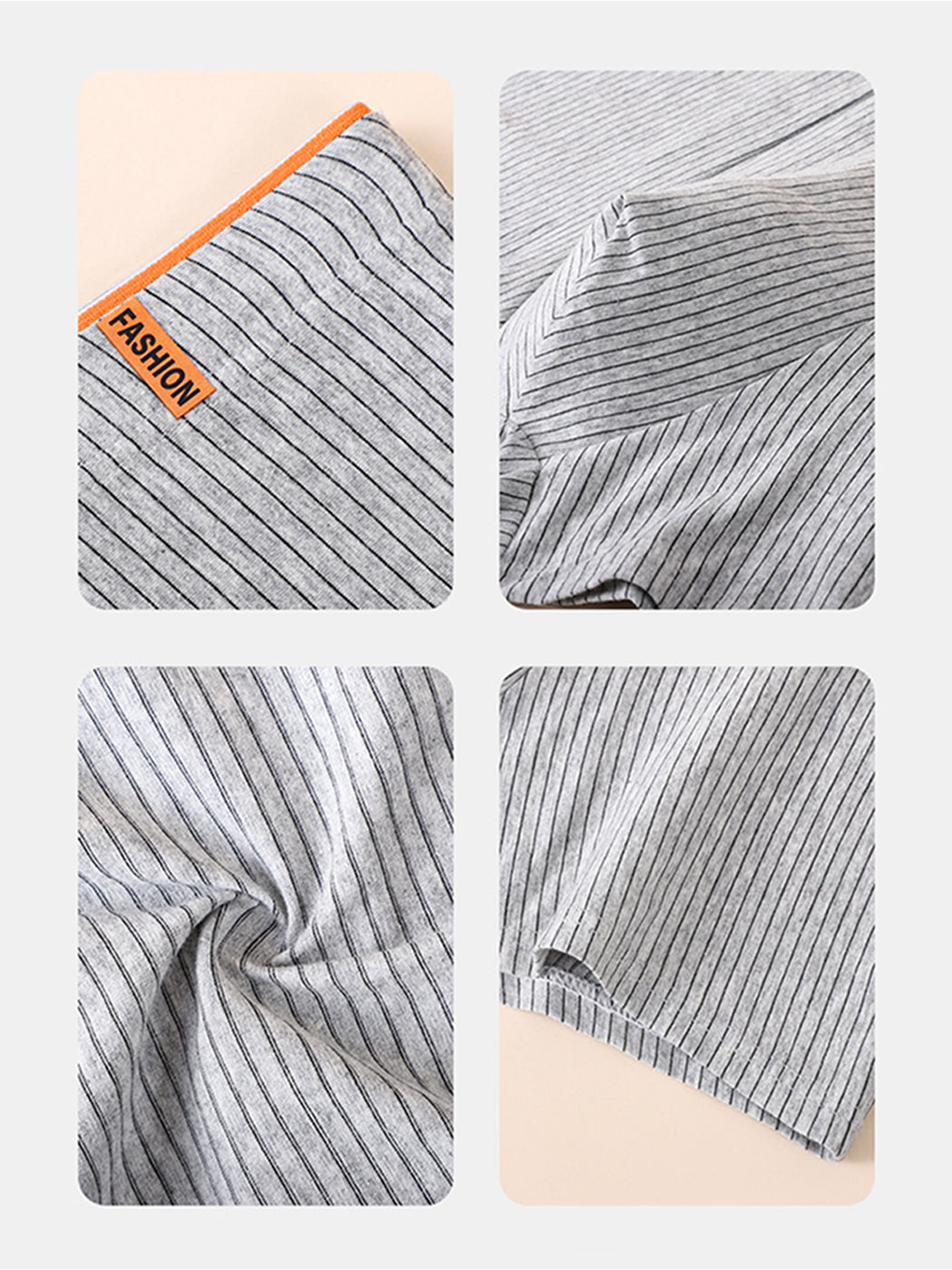 4 Pack Men's Striped Printed Breathable Cotton Trunks