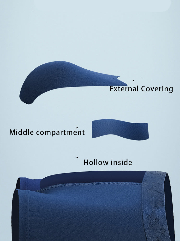 4 Pack Men's Solid Color Separation Pouch Style Separated Breathable Rayon Trunks