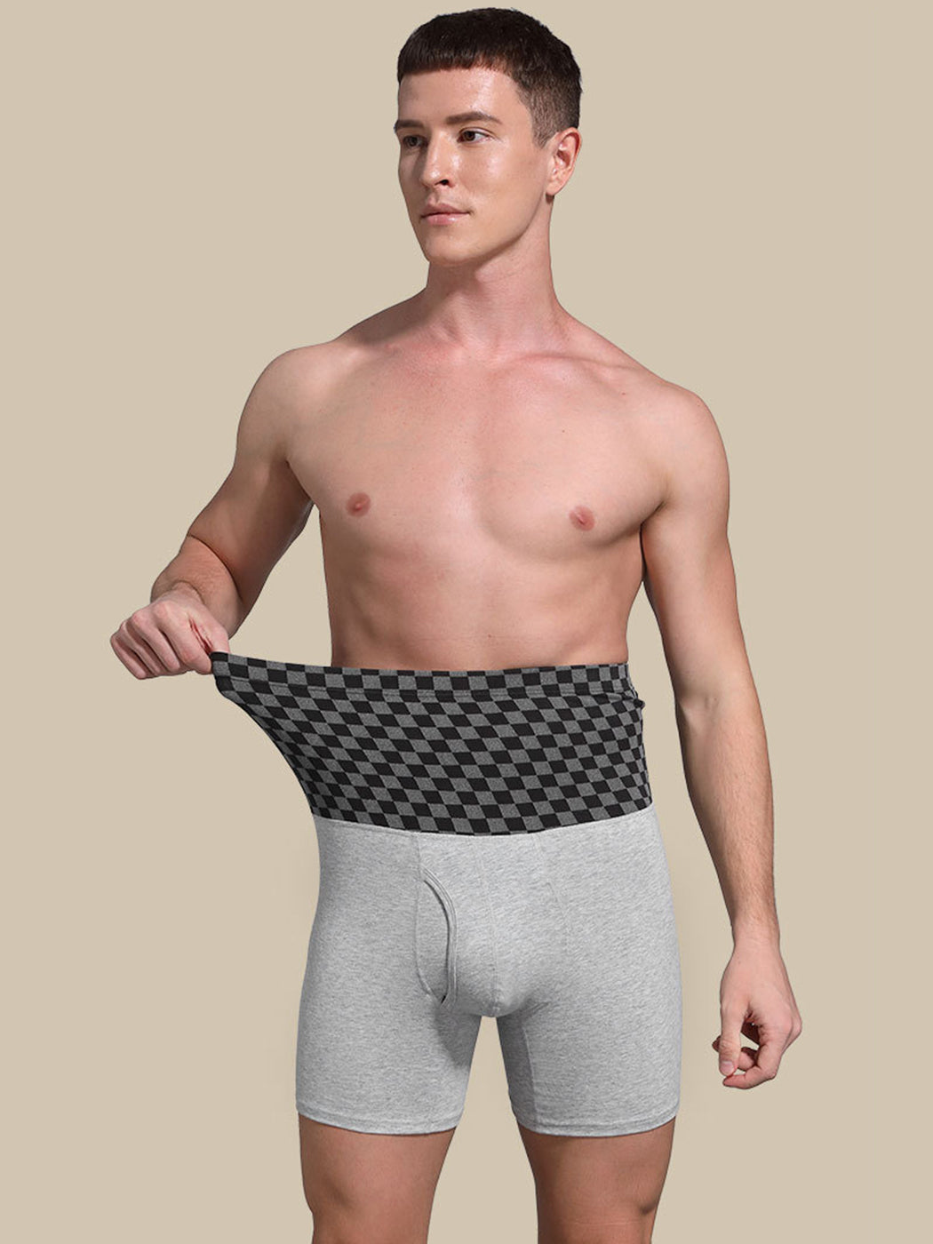 Men's Tummy Control Boxer Briefs With Functional Fly