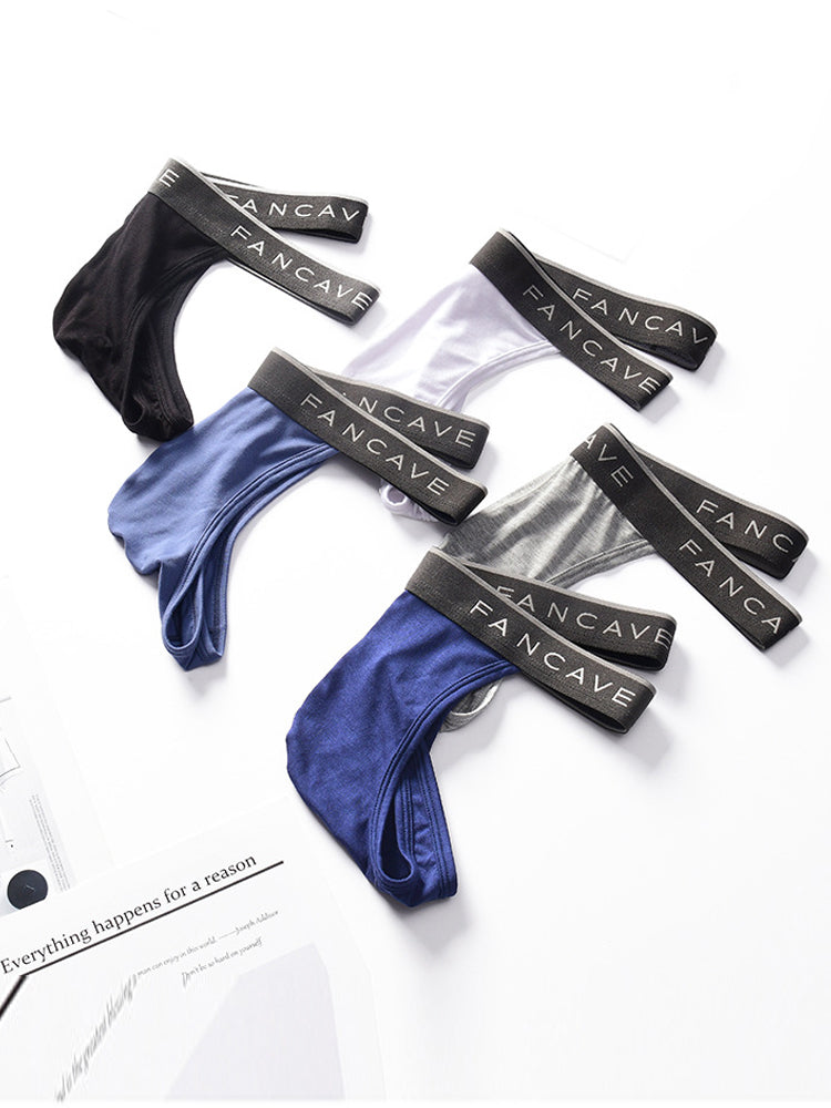 3 Pack Men's Modal U-Pouch Mid-Rise Thongs