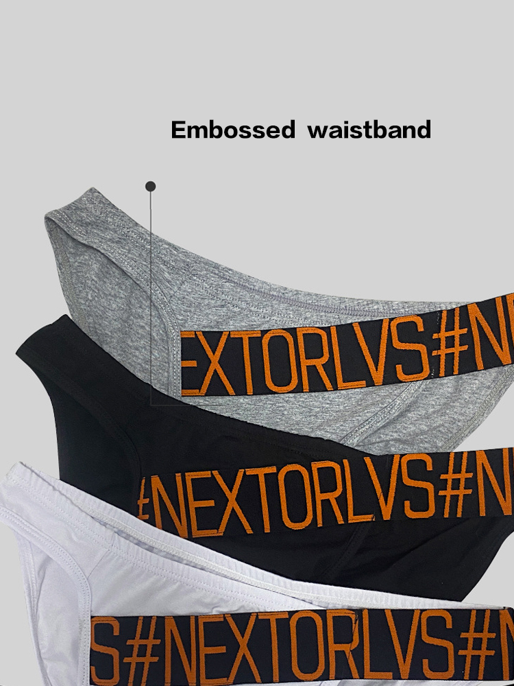 3 Pack Men's Low Rise Cotton Sexy Fashion U Convex Comfort Briefs