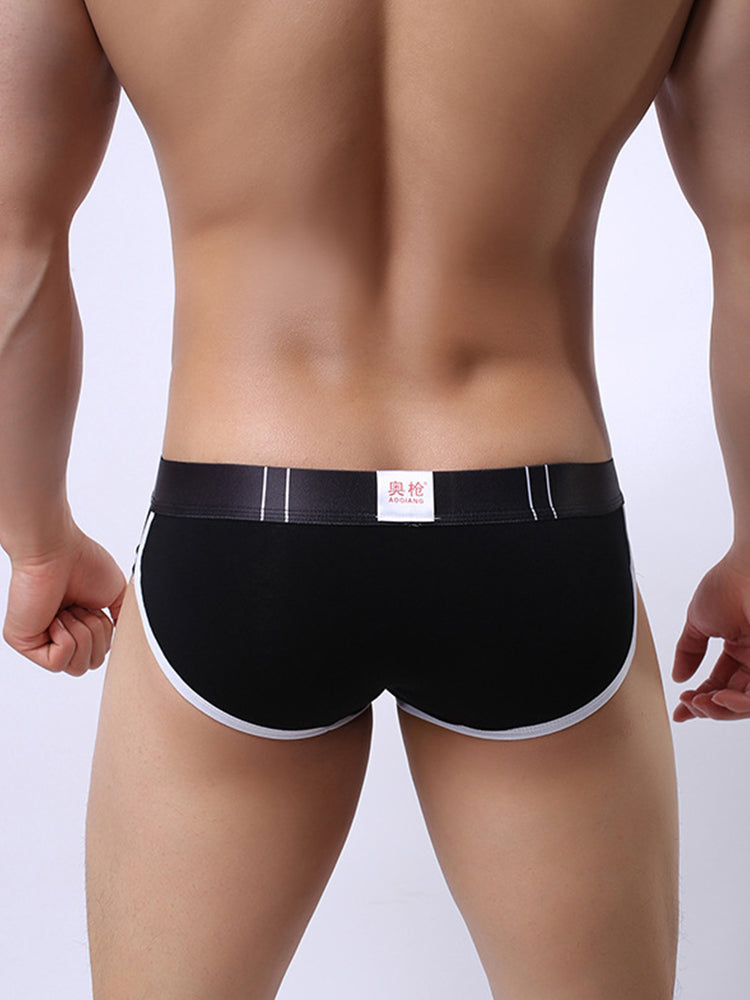 Zipper Belt Printed Cotton Pouch Briefs