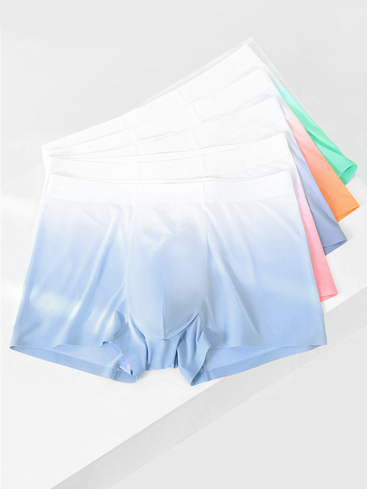 3 Pack Men's Ice Silk Gradient Quick-Dry Ultra-Thin Breathable Antibacterial Trunks