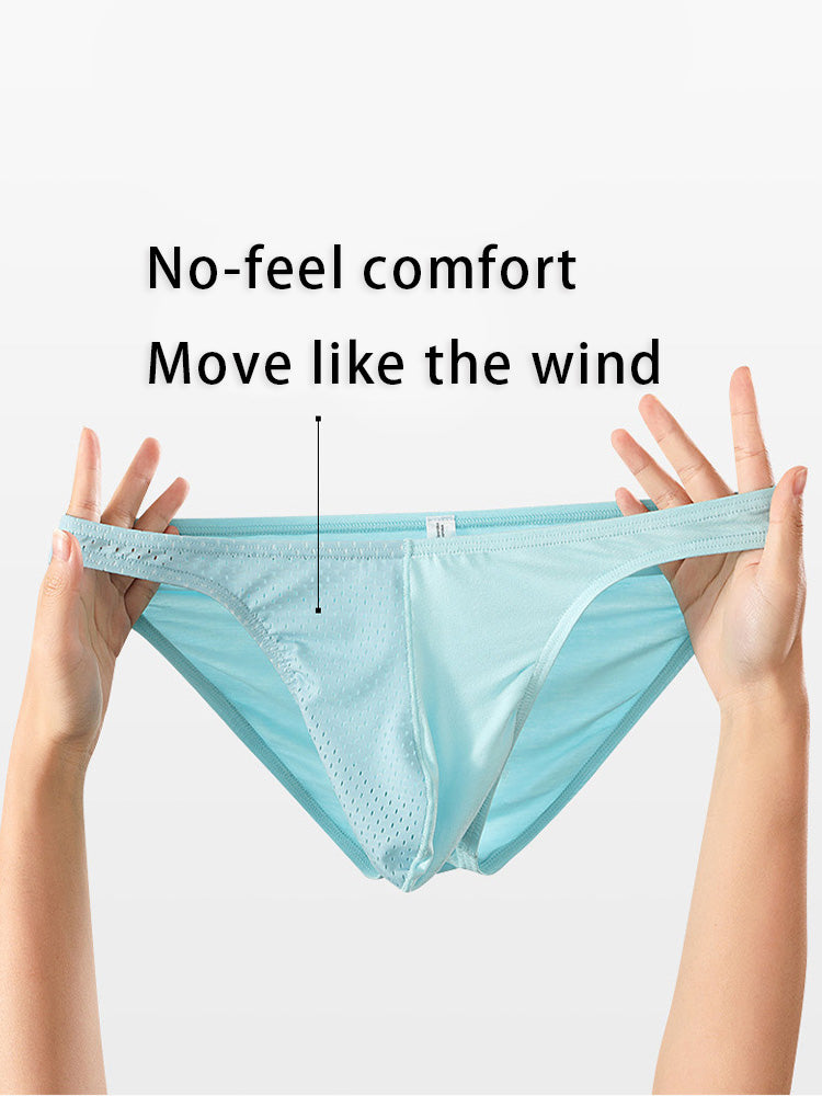 3 Pack Men's Mesh Sexy Low Waist Big Pouch Briefs