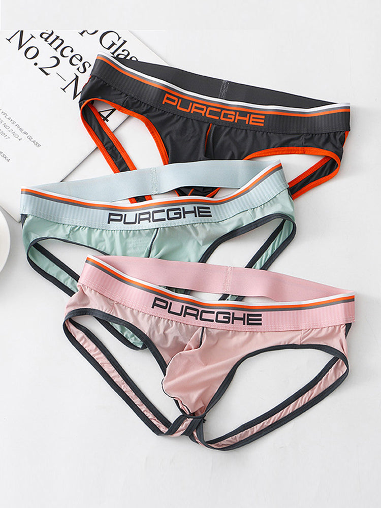 3 Pack Men's Low-Rise Ice Silk Jockstrap