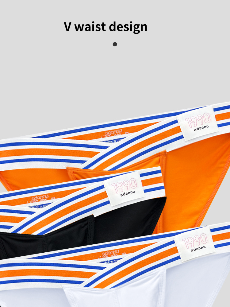 2-pack Men's Striped V-waist High-cut Briefs