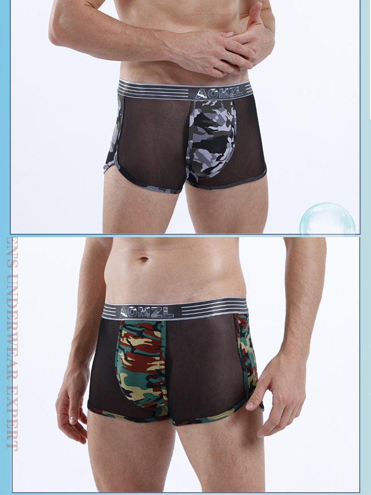 4-pack Men's Cotton Seamless Mesh Breathable Boxer Briefs