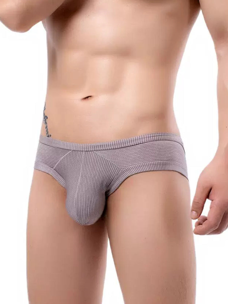 2 Pack Men's Low Rise Back Hollow 3D U-convex Large Pouch T-Back Briefs