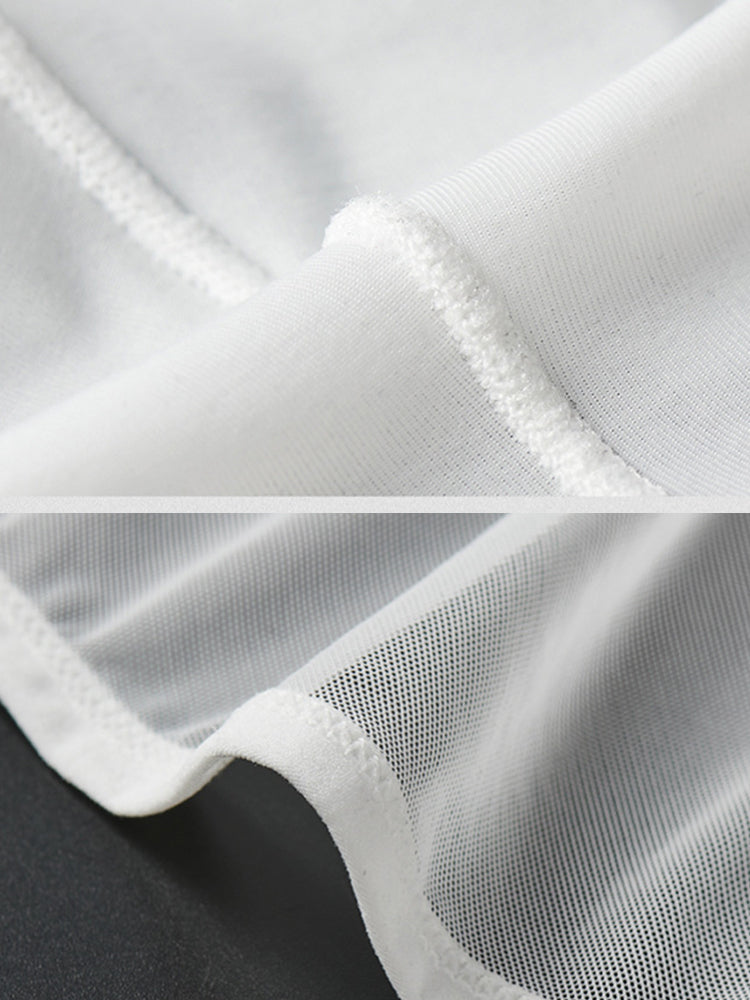 2 Pack Men's Ice Silk Semi-Transparent Mesh U-Convex Pouch Breathable Sexy Sport Briefs