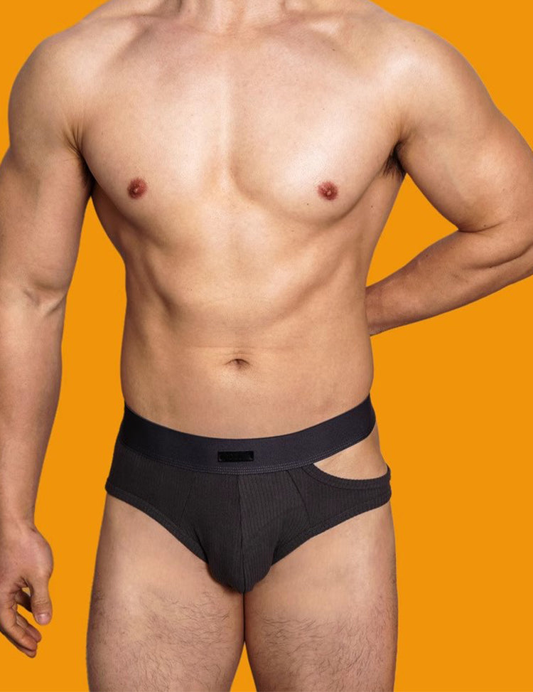 2 Pack Men's Low-Rise Sexy Side-Opening Briefs