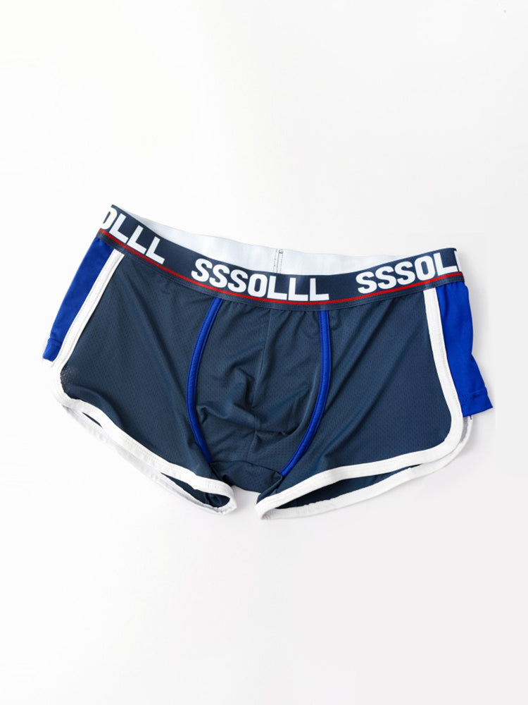 3 Pack Men's Mid-Rise Ice Silk Mesh Trunks