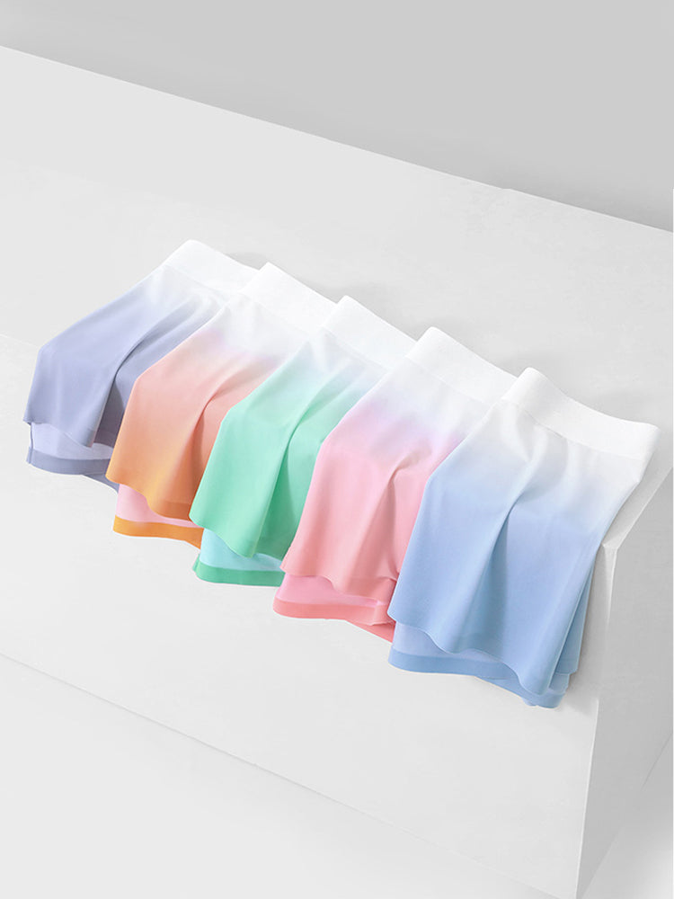 3 Pack Men's Ice Silk Gradient Quick-Dry Ultra-Thin Breathable Antibacterial Trunks