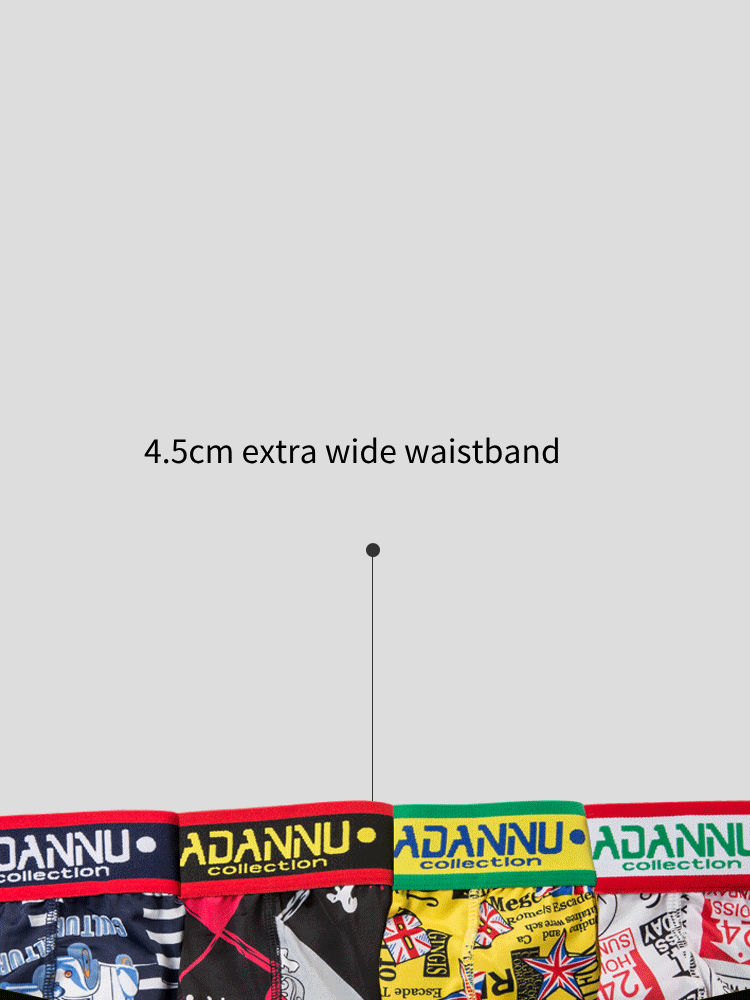 3-pack Men's Low-rise Wide-hem Elastic Printed Hip-baring Thongs