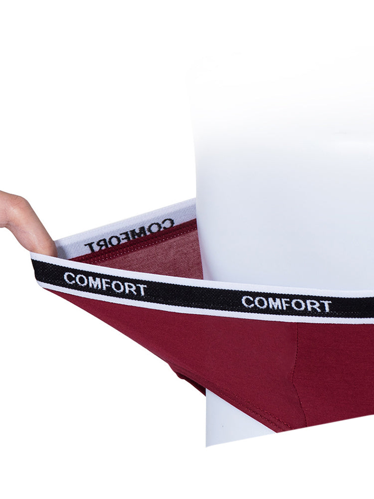 3 Pack Men's Soft and Breathable Solid Color Modal Briefs
