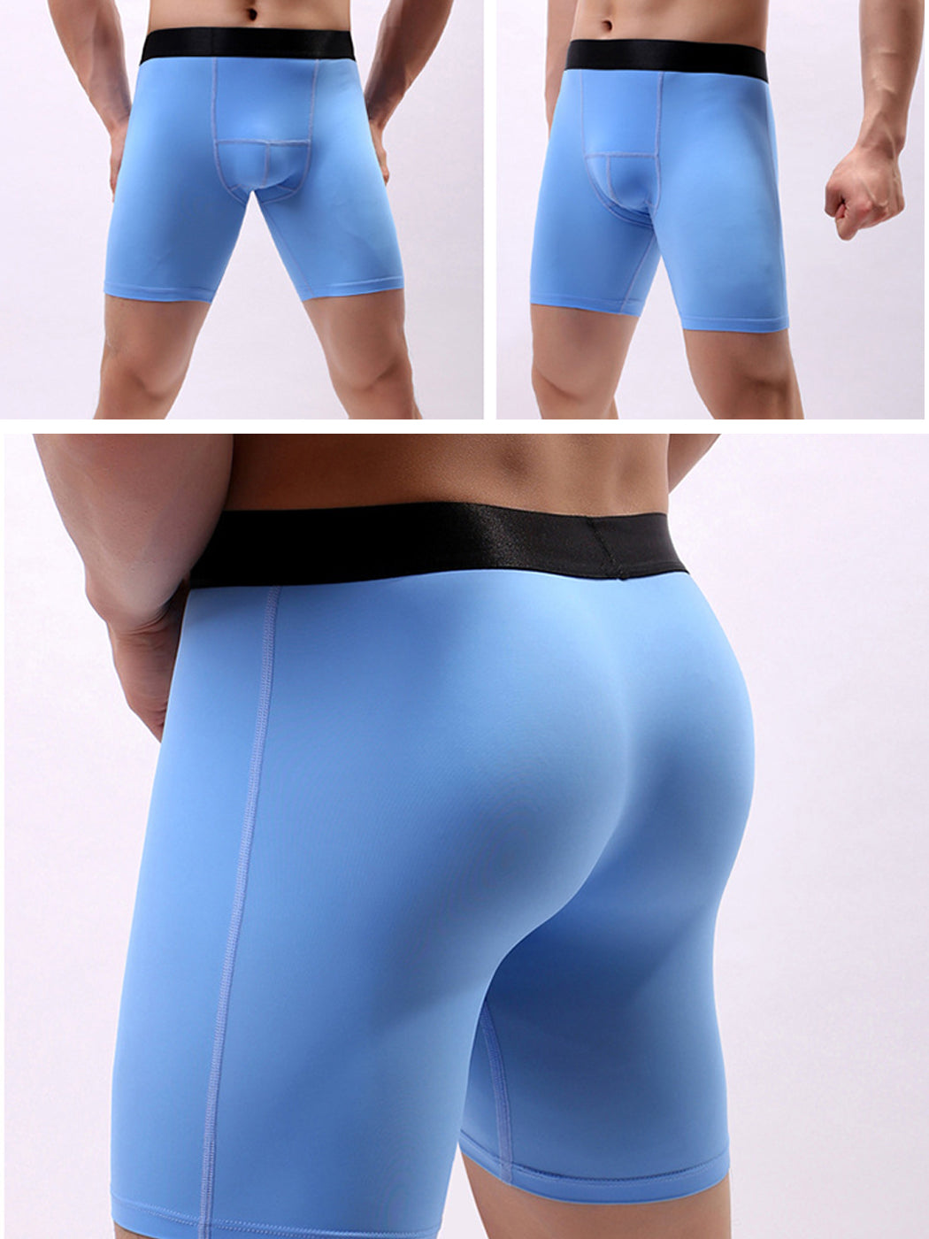 2 Pack Men's Compression Athletic Boxer Briefs