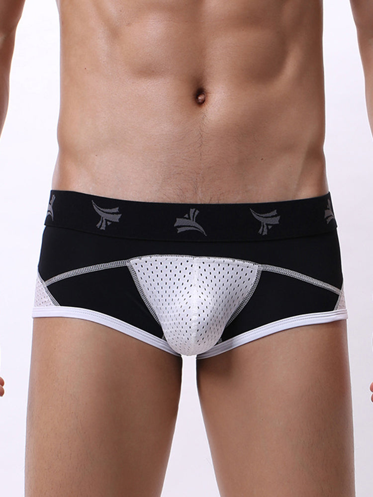 3 Pack Men's Nylon Mesh Breathable U-Pouch Trunks