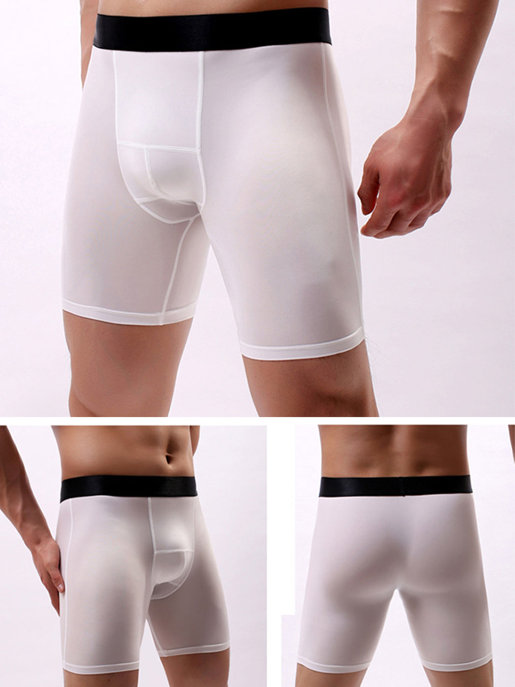 2 Pack Men's Compression Athletic Boxer Briefs