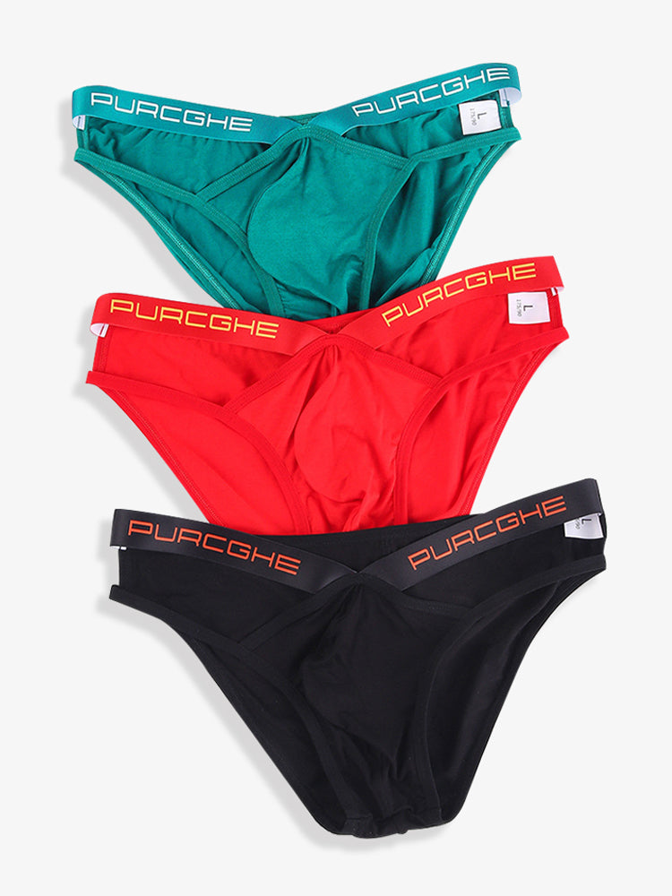 3 Pack Men's Low-Rise Sexy Hollow-Out Bikinis