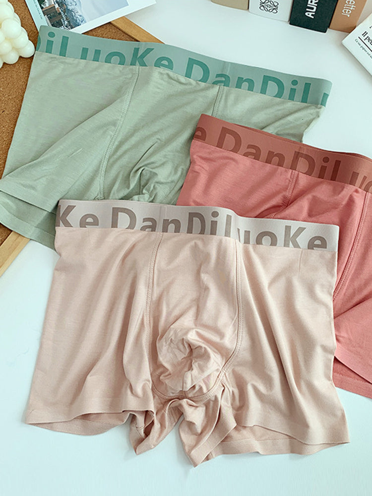 3 Pack Men's Antibacterial Seamless Boxer Briefs