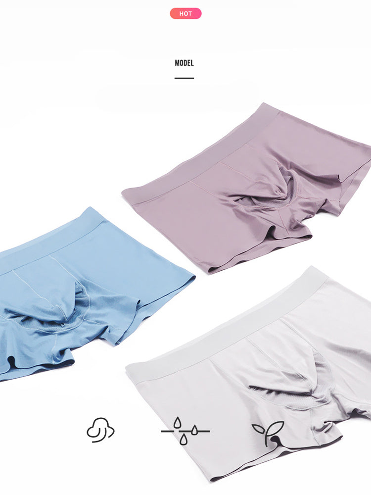 3 Pack Men's Separation Design Seamless Antibacterial Breathable Trunks