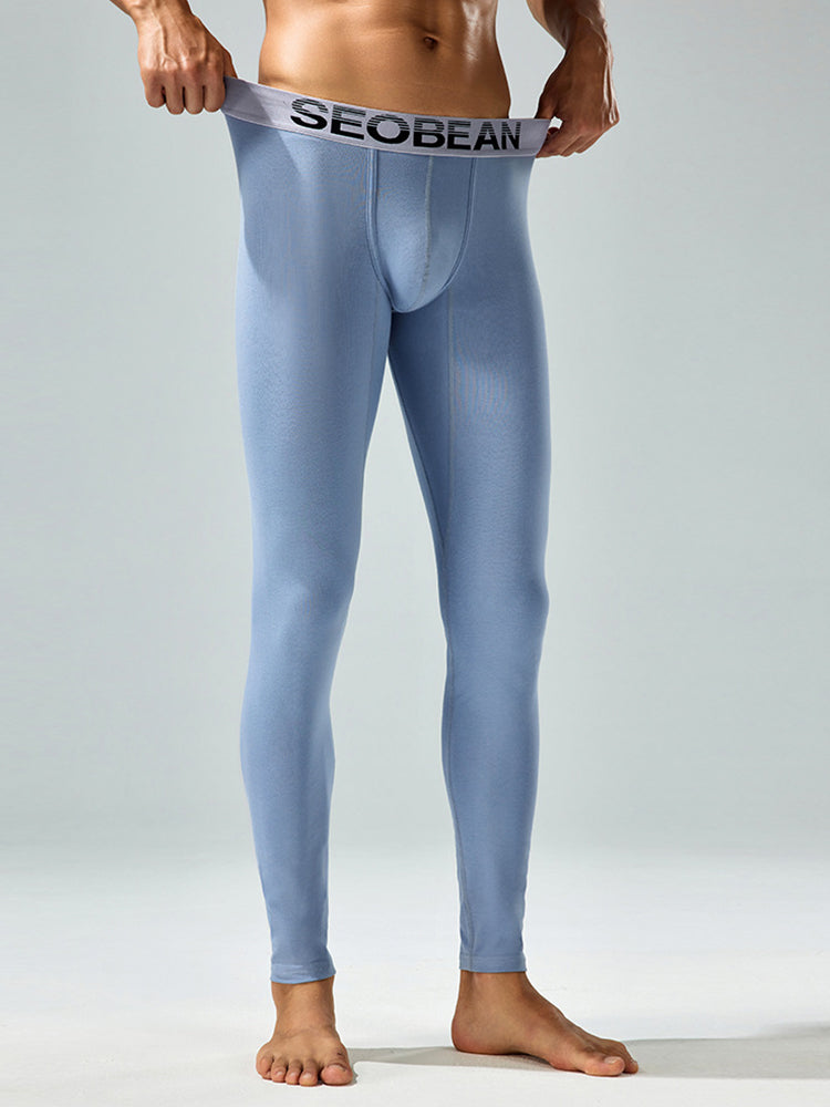 Seobean Men's Thin Autumn and Winter Essential Thermal Underwear Long Pants